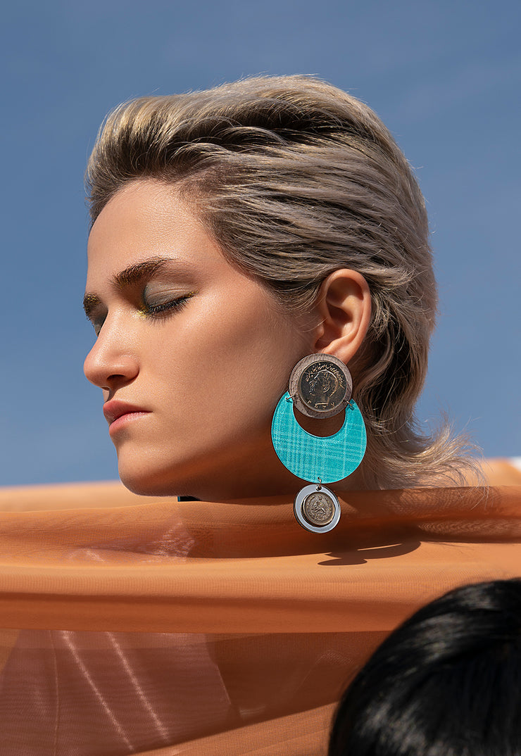 Nesvan Earrings Blue - Shop New fashion designer clothing, shoes, bags & Accessories online - KÖWLI SHOP
