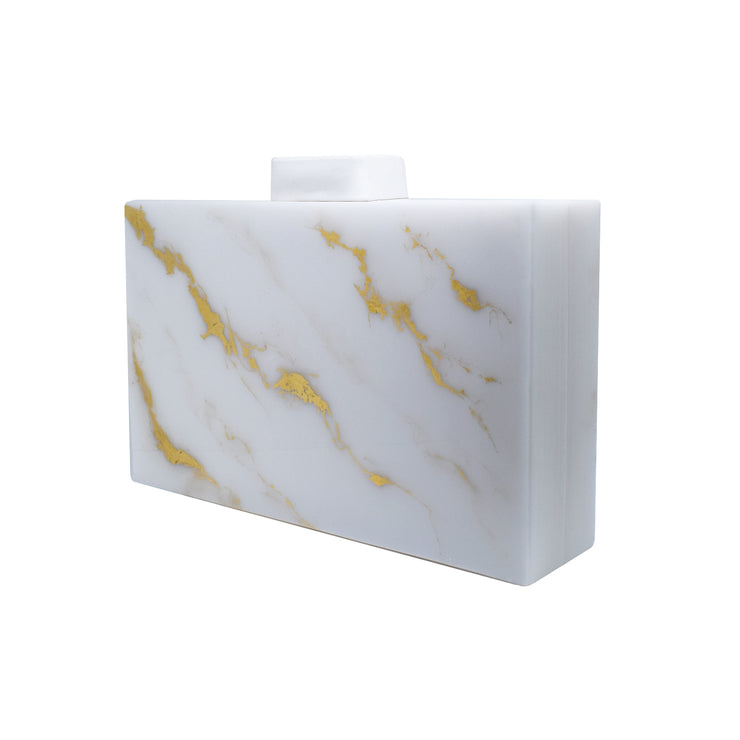 Golden White Marble Clutch without chain - Shop New fashion designer clothing, shoes, bags & Accessories online - KÖWLI SHOP