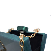 Green Malachite Classic Clutch with Golden Chain - Shop New fashion designer clothing, shoes, bags & Accessories online - KÖWLI SHOP