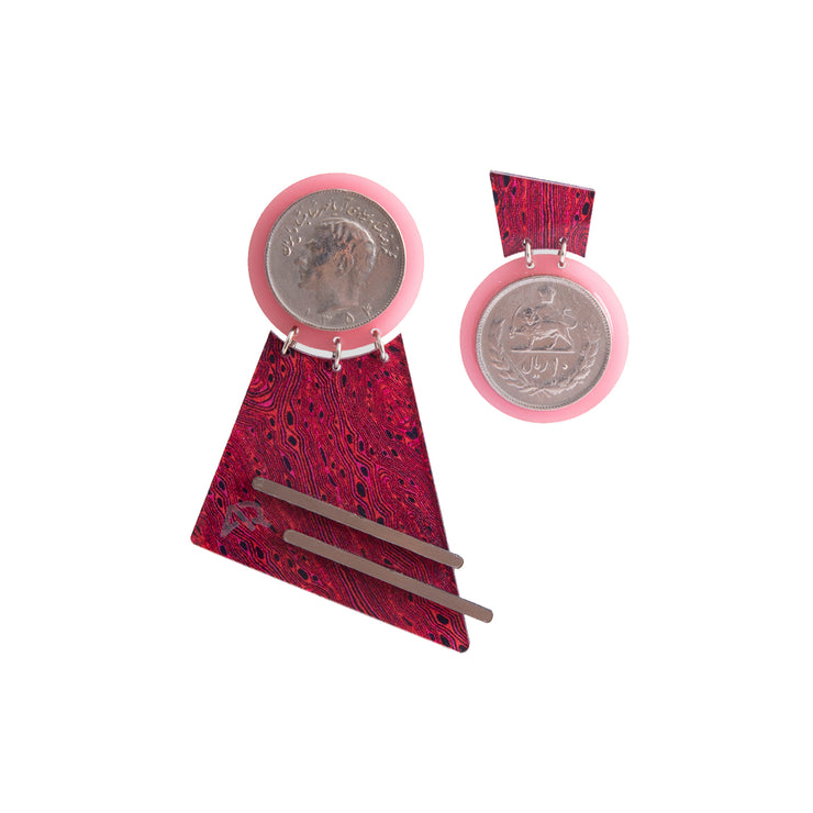 Red Harp Earrings - Shop New fashion designer clothing, shoes, bags & Accessories online - KÖWLI SHOP