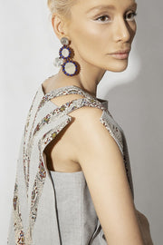 Triple Blue Mirror Earrings - Shop New fashion designer clothing, shoes, bags & Accessories online - KÖWLI SHOP