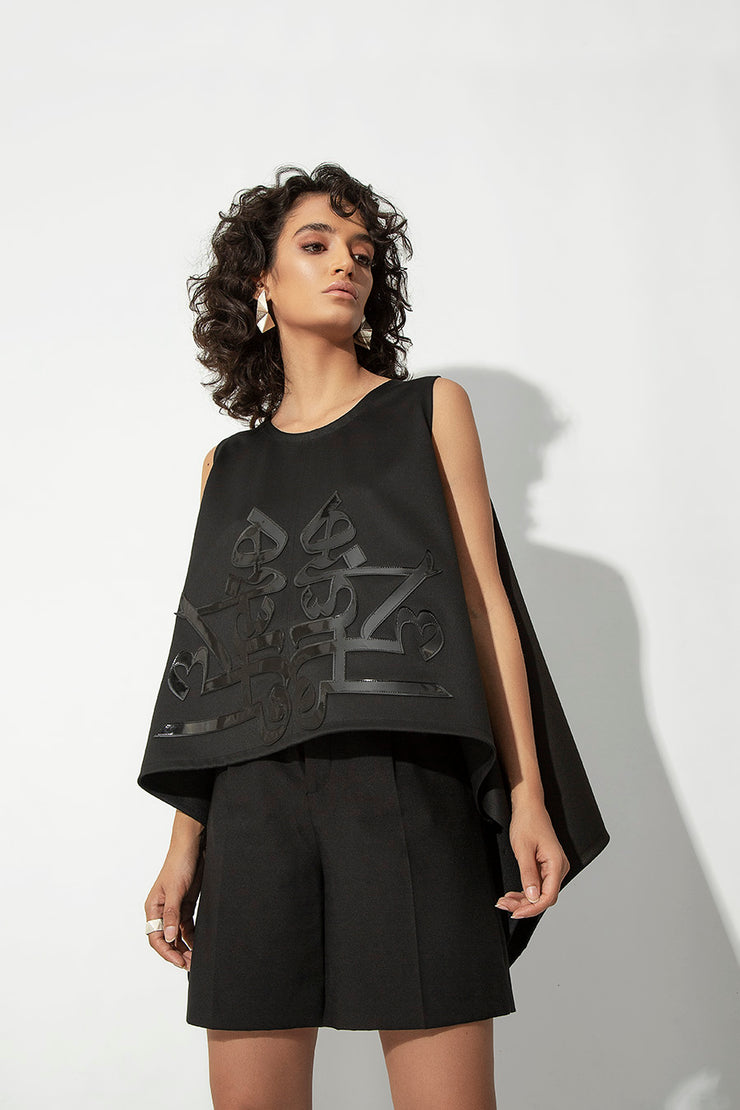 Black Persian Typography Tops - Shop New fashion designer clothing, shoes, bags & Accessories online - KÖWLI SHOP