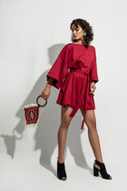 Red Geometric Dress - Shop New fashion designer clothing, shoes, bags & Accessories online - KÖWLI SHOP