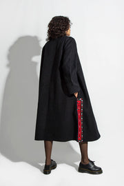 Black Coat with Side Split - Shop New fashion designer clothing, shoes, bags & Accessories online - KÖWLI SHOP