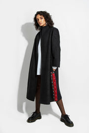 Black Coat with Side Split - Shop New fashion designer clothing, shoes, bags & Accessories online - KÖWLI SHOP