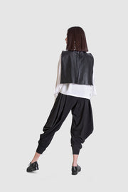 Black Leather Open Top - Shop New fashion designer clothing, shoes, bags & Accessories online - KÖWLI SHOP