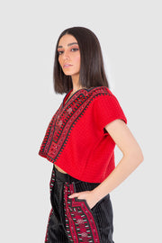 Red Cropped Top - Shop New fashion designer clothing, shoes, bags & Accessories online - KÖWLI SHOP