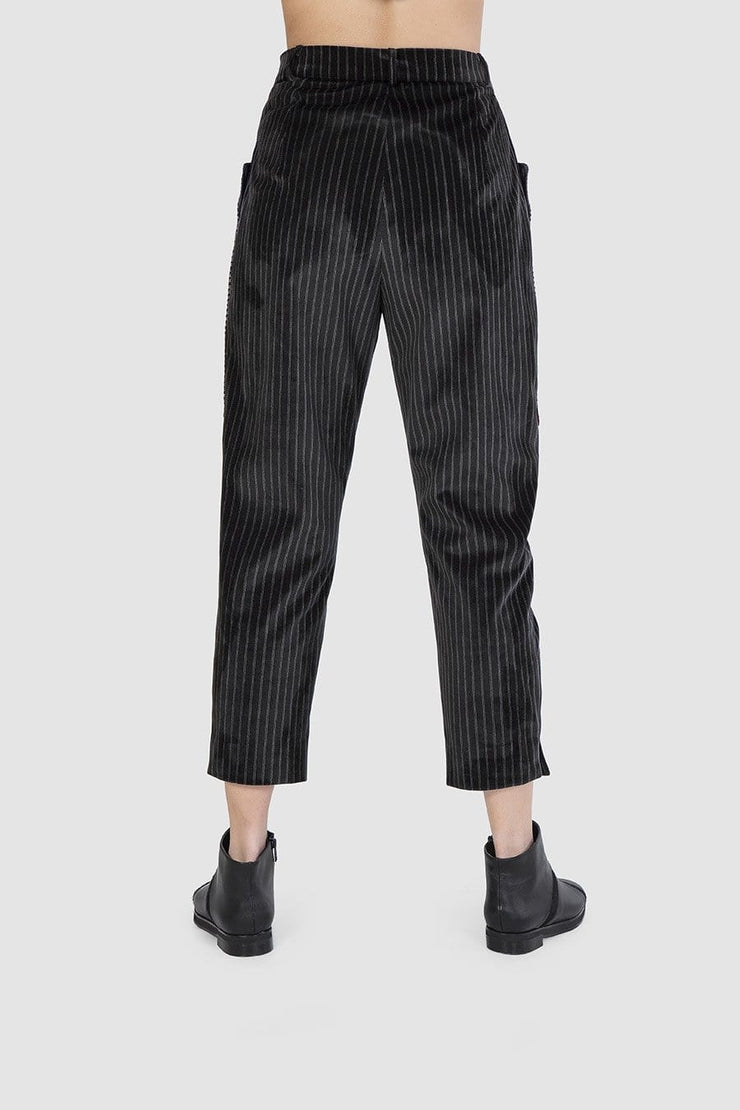 Striped Velvet Trousers - Shop New fashion designer clothing, shoes, bags & Accessories online - KÖWLI SHOP