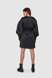 Black Dress with Waist Belt - Shop New fashion designer clothing, shoes, bags & Accessories online - KÖWLI SHOP