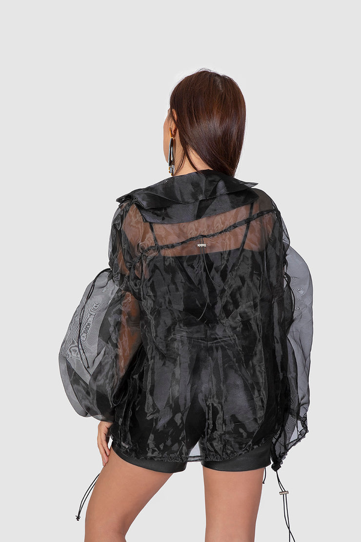 Black Organza Blouse - Shop New fashion designer clothing, shoes, bags & Accessories online - KÖWLI SHOP