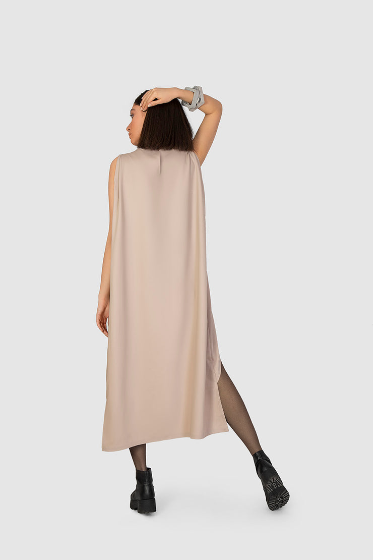 Cream Section Dress - Shop New fashion designer clothing, shoes, bags & Accessories online - KÖWLI SHOP