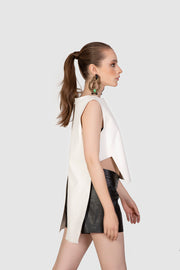 Rectangle Leather Top - Shop New fashion designer clothing, shoes, bags & Accessories online - KÖWLI SHOP