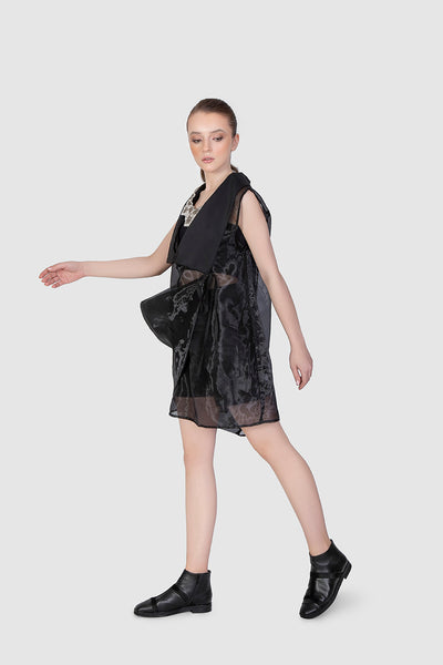 Black Organza Dress - Shop New fashion designer clothing, shoes, bags & Accessories online - KÖWLI SHOP