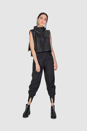 Black Rectangle Trousers - Shop New fashion designer clothing, shoes, bags & Accessories online - KÖWLI SHOP