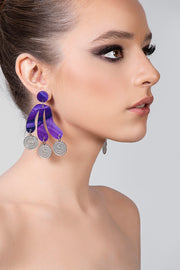 Abstract Asymmetrical Earrings with Pahlavi Coins - Shop New fashion designer clothing, shoes, bags & Accessories online - KÖWLI SHOP