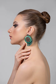 Geometric Earrings with Pahlavi Coins - Shop New fashion designer clothing, shoes, bags & Accessories online - KÖWLI SHOP