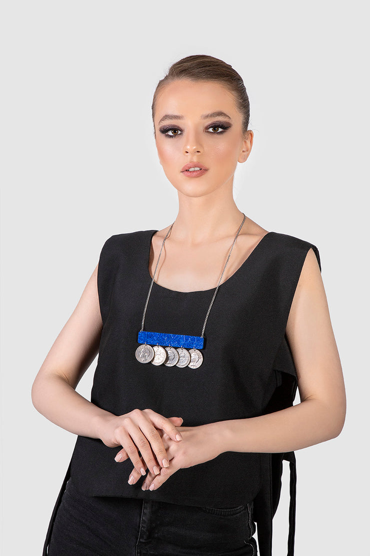 Geometric Necklace with Pahlavi Coins - Shop New fashion designer clothing, shoes, bags & Accessories online - KÖWLI SHOP