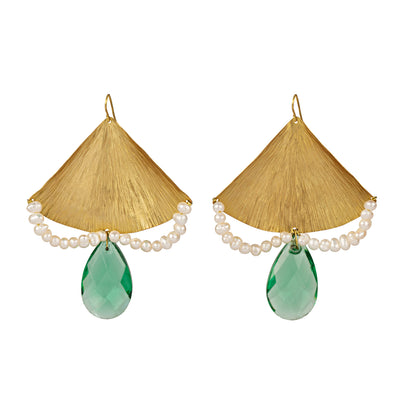 Green Sun Earrings - Shop New fashion designer clothing, shoes, bags & Accessories online - KÖWLI SHOP