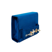 Blue Square Velvet Classic Clutch with Sermeh Embroidery - Shop New fashion designer clothing, shoes, bags & Accessories online - KÖWLI SHOP