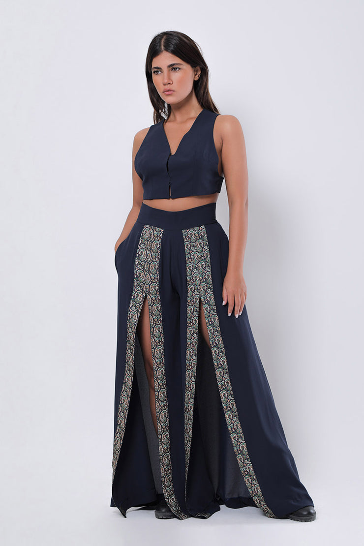 Wide Leg Termeh Trousers - Shop New fashion designer clothing, shoes, bags & Accessories online - KÖWLI SHOP