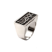 Silver Rectangle Statement Signet Ring