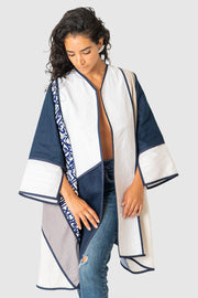 Persian Blue Typography Coat