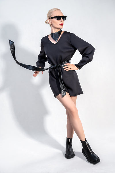 V Neck Black Romper