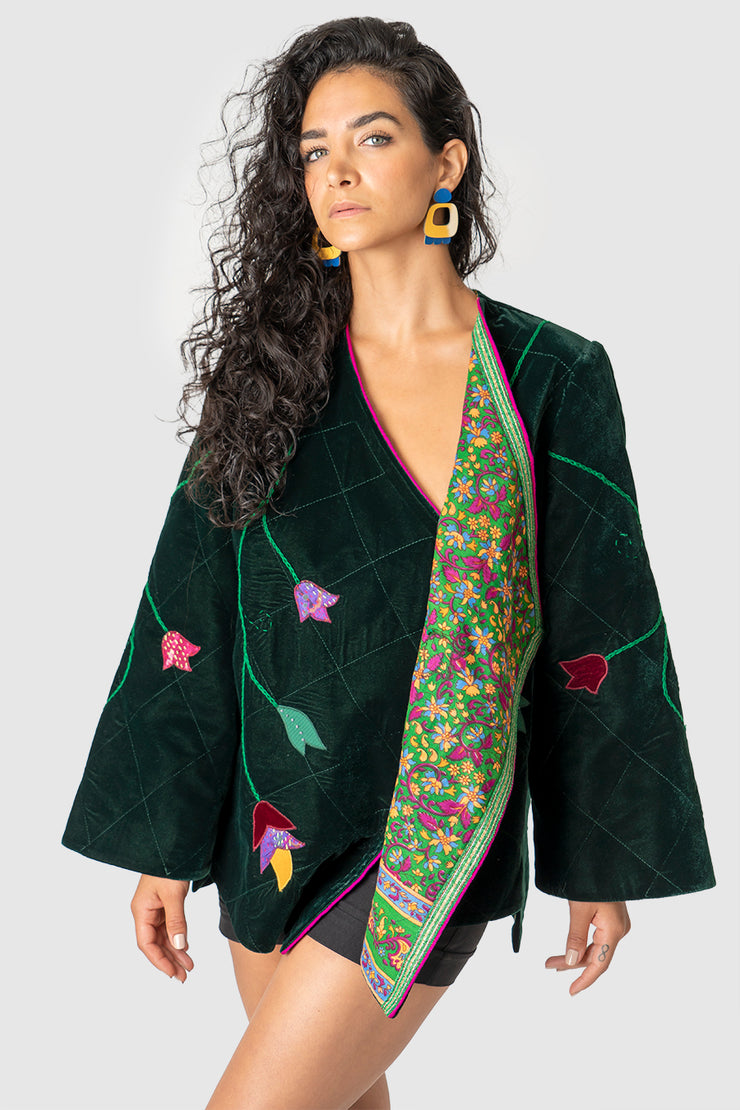 Green Velvet Blazer