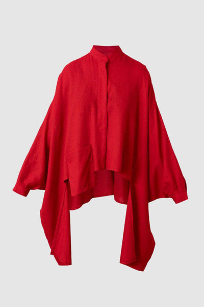 Red Kimono Sleeve Blouse