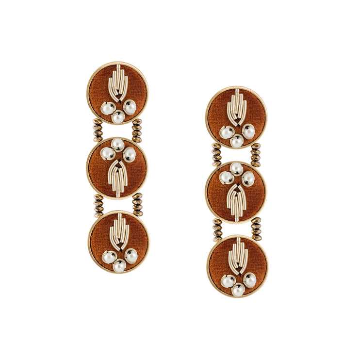 Orange Vintage Inspired Earrings