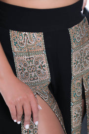 Wide Leg Termeh Trousers - Shop New fashion designer clothing, shoes, bags & Accessories online - KÖWLI SHOP