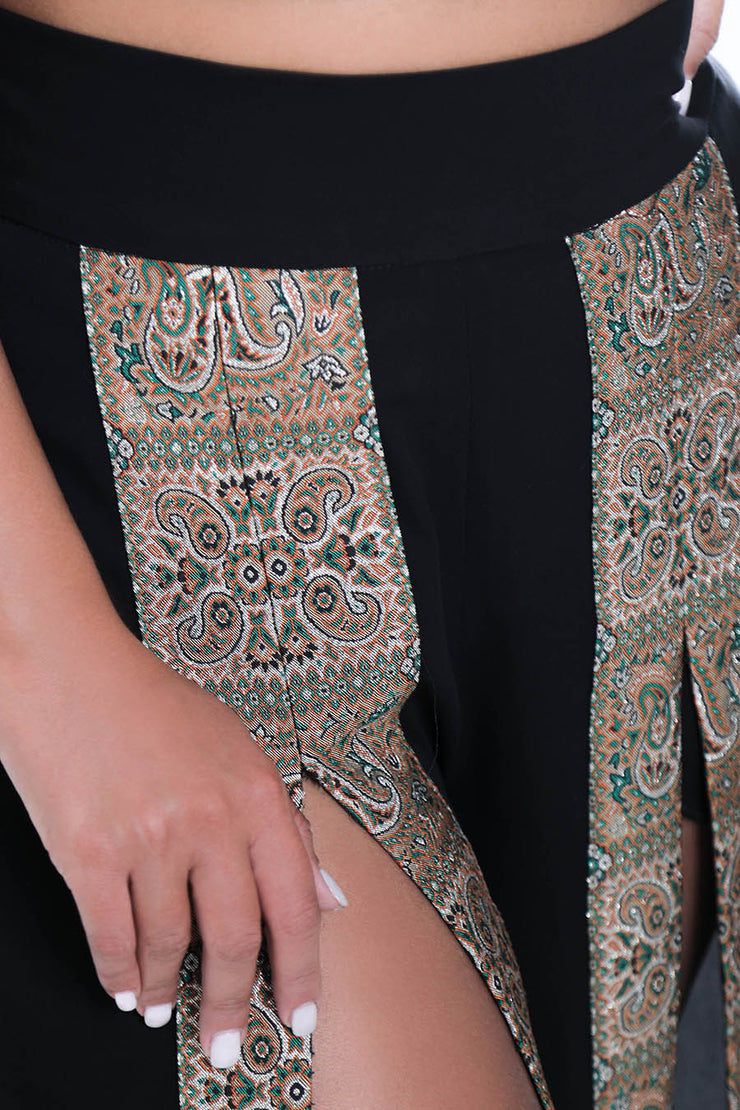 Wide Leg Termeh Trousers - Shop New fashion designer clothing, shoes, bags & Accessories online - KÖWLI SHOP