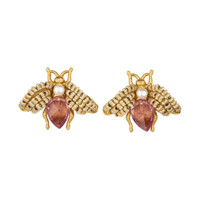 Rose Gold Bee Earrings