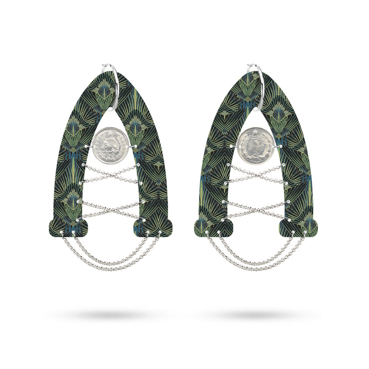 Green Window Earrings