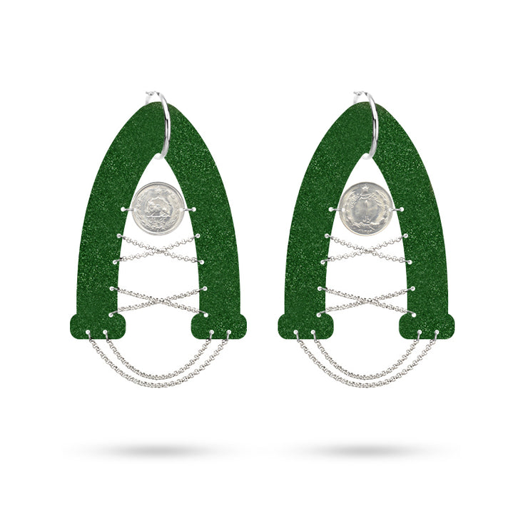 Green Window Earrings